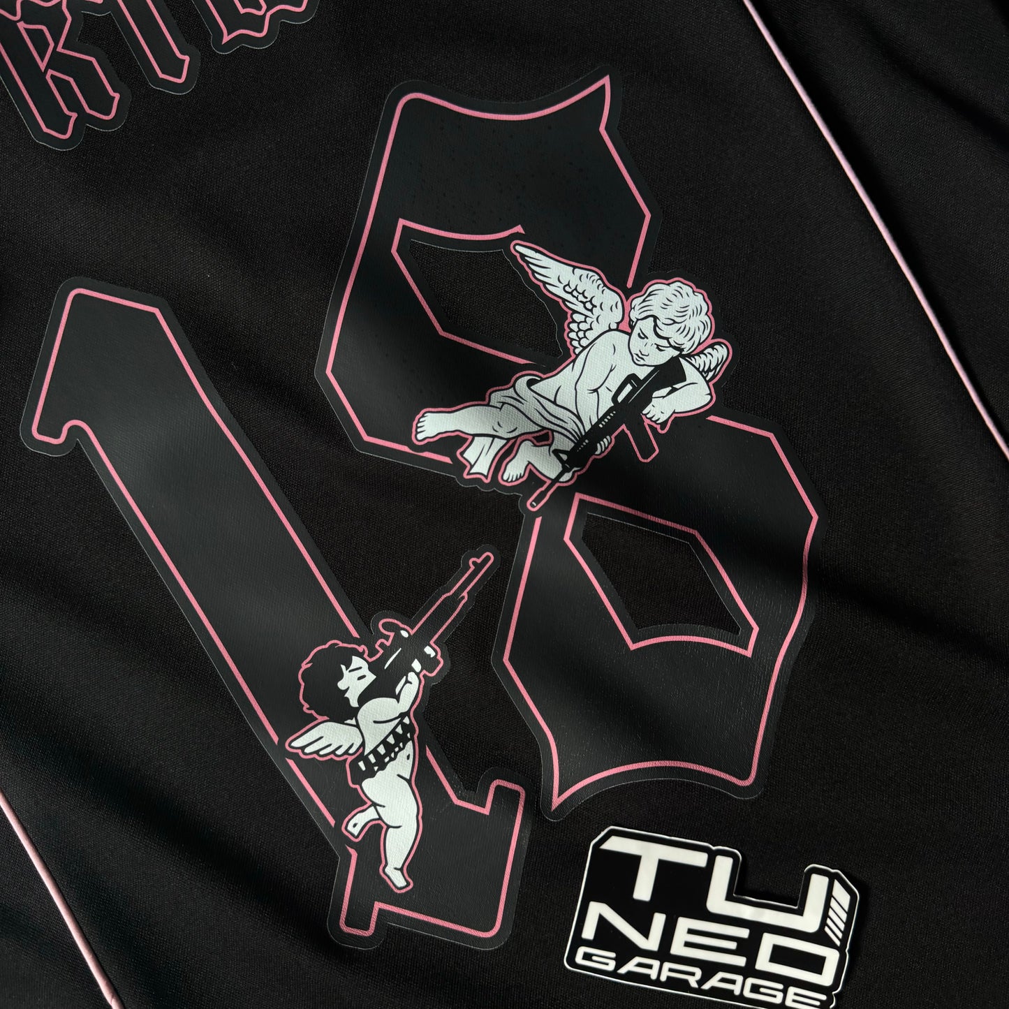 CORTEIZ TALISMO FOOTBALL JERSEY BLACK/PINK CUSTOM ANGELS TUNEDGARAGEWORLD