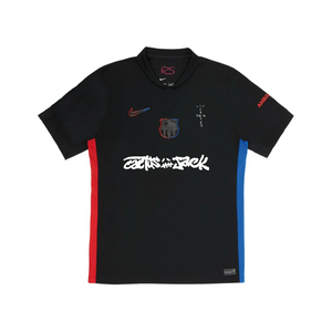 BARCELONA AWAY JERSEY BLACK 2024/25 SPECIAL EDITION CACTUS JACK WHITE BONES
