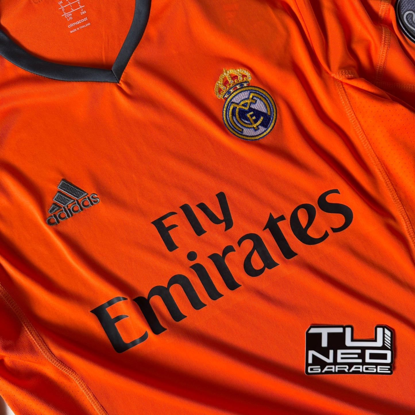 RETRO REAL MADRID AWAY 2013/14 ORANGE LONG SLEEVE + PATCHES